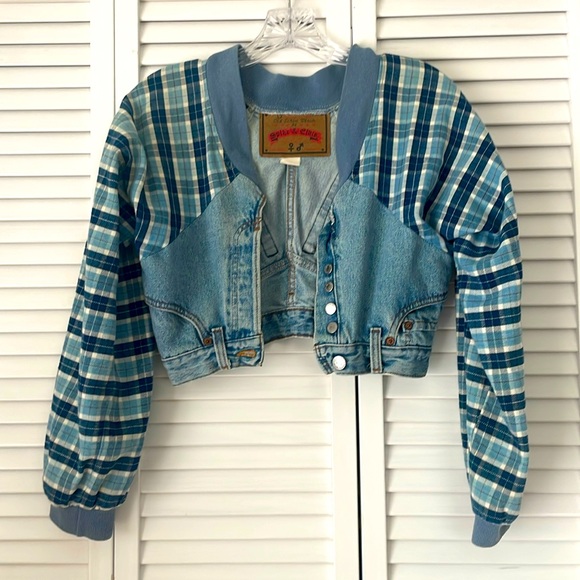 Vintage Spike & Elvis Old school denim jean cropped jacket size XS - Picture 1 of 12